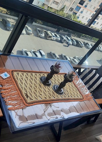Bohem Tarzı Kremrengi Desenli Runner Örtü