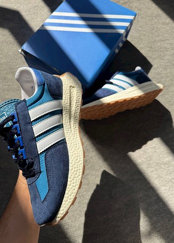Adidas Mavi Spor Ayakkabı Platform Tabanlı
