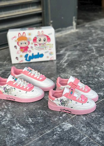 23 Beden Kız Çocuk Pembe Baskılı Cırtlı Spor Ayakkabı