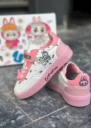 24 Beden pembe Renk Kız Çocuk Pembe Baskılı Spor Ayakkabı