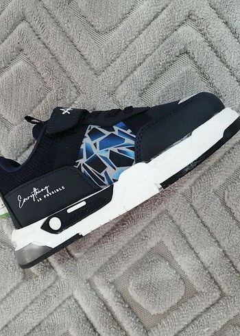 Koyu Mavi Yılan Desenli Erkek Çocuk Spor Ayakkabı - Görsel 3