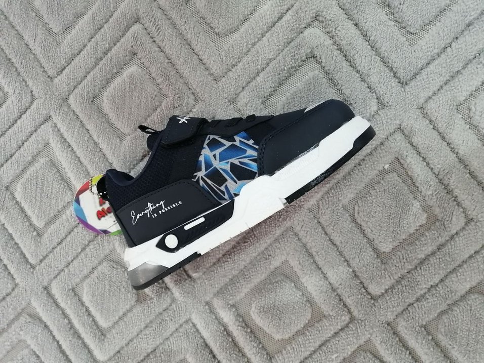 Koyu Mavi Yılan Desenli Erkek Çocuk Spor Ayakkabı - Görsel 3