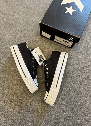 39 Beden siyah Renk Converse lift platform taban 4 cm topuk boyu İthal QR kodlu 3