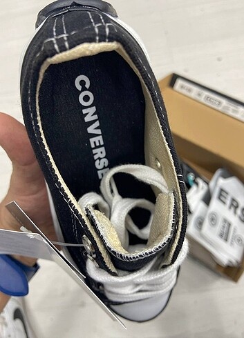 36 Beden siyah Renk Converse Run star Hike Low Etiket barkod full ithal QR kodlu 3