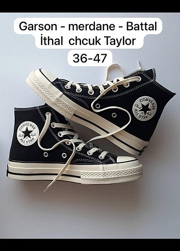 Converse Chucky Taylor 70 modeli Kutulu etiketli barkodlu Kutu