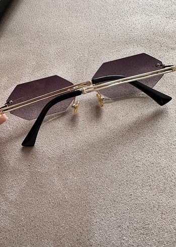 Diğer Mor Sekizgen Minimalist Kadın Gözlük
