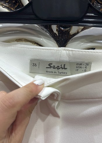 Seçil Beyaz Kadın Kumaş Pantolon