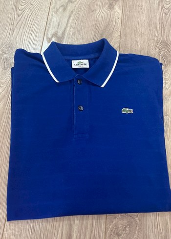 l Beden mavi Renk Lacoste Erkek Mavi Kısa Kollu Polo Tişört