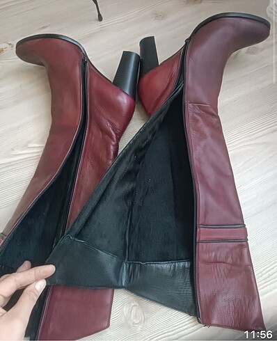 40 Beden bordo Renk GERÇEK DERİ ÖZEL YAPIM BORDO ÇİZME