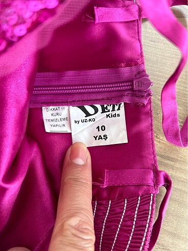 10 Yaş Beden pembe Renk Fuşya abiye