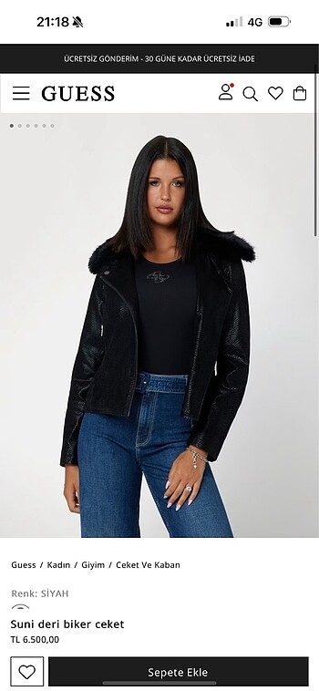 Guess suni deri biker mont