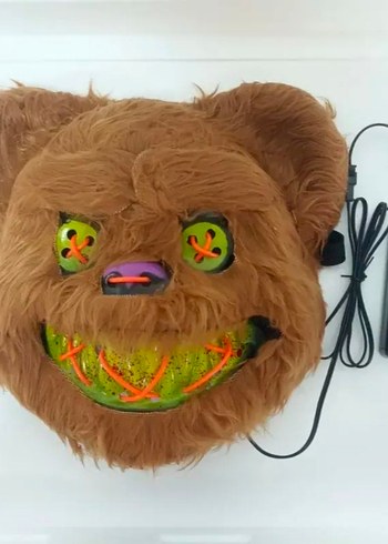 Kahverengi Işıklı Peluş Ayı Maskesi - Görsel 3