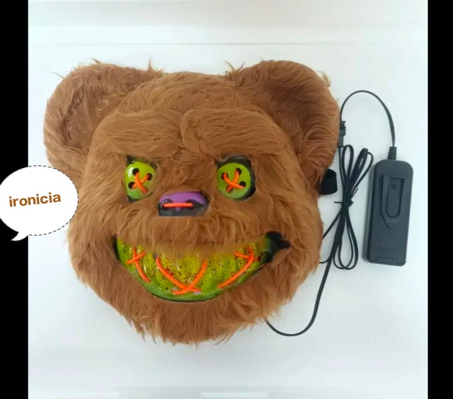 Kahverengi Işıklı Peluş Ayı Maskesi - Görsel 3