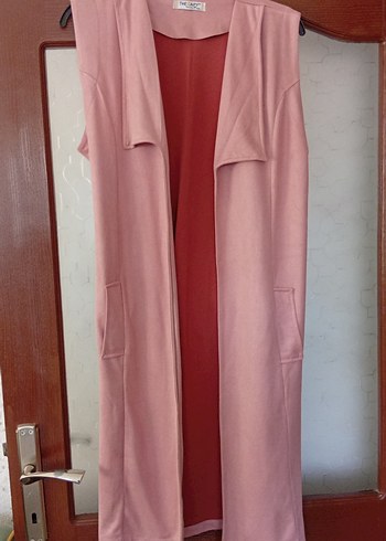 Pembe Uzun Süet Yelek