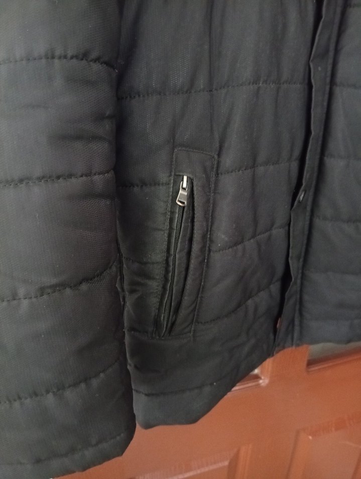 Siyah Erkek Uzun Kollu Fermuarlı Mont - Görsel 3