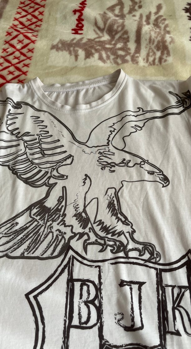 Gri Baskılı Kısa Kollu Pamuklu Tişört - Görsel 3