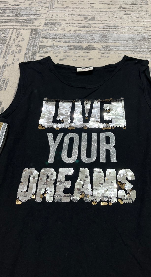 Kız Çocuk Siyah Payetli Spor Tişört - Görsel 2