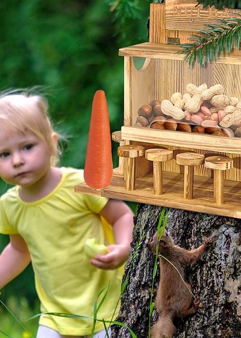 Çam ağacından sincap yem evi - Görsel 2