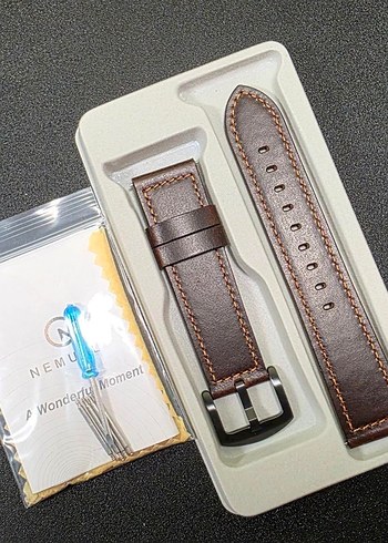 Huawei Watch GT Model Saat uyumlu Gerçek Deri Saat Kayış Kordonu - Görsel 8