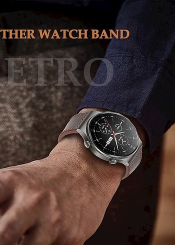 Huawei Watch GT Model Saat uyumlu Gerçek Deri Saat Kayış Kordonu - Görsel 7
