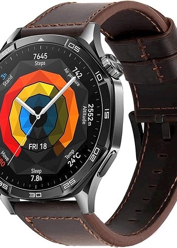 Huawei Watch GT Model Saat uyumlu Gerçek Deri Saat Kayış Kordonu - Görsel 2