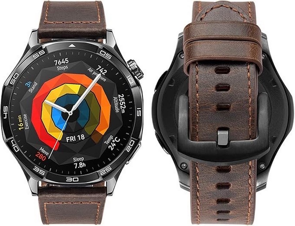 Huawei Watch GT Model Saat uyumlu Gerçek Deri Saat Kayış Kordonu - Görsel 3