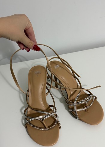 Zara Taşlı Topuklu Kadın Ayakkabı - Görsel 5