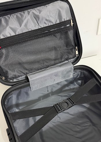 Cap polos Gri Fermuarlı kucuk Valiz - Görsel 7