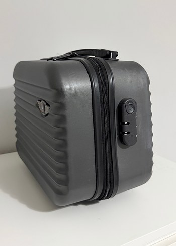 Cap polos Gri Fermuarlı kucuk Valiz - Görsel 13