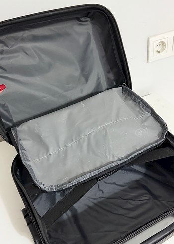 Cap polos Gri Fermuarlı kucuk Valiz - Görsel 5