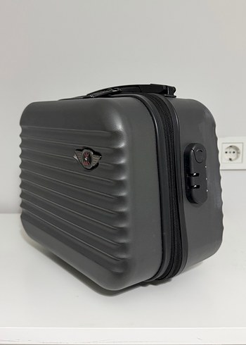 Cap polos Gri Fermuarlı kucuk Valiz - Görsel 2