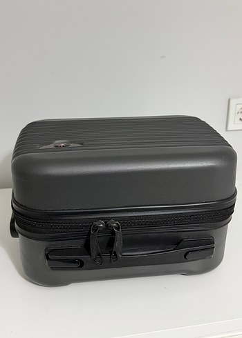 Cap polos Gri Fermuarlı kucuk Valiz - Görsel 10