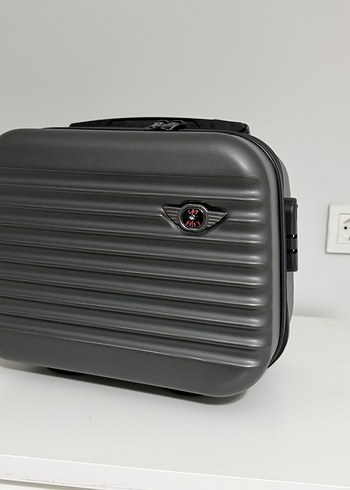 Cap polos Gri Fermuarlı kucuk Valiz - Görsel 4