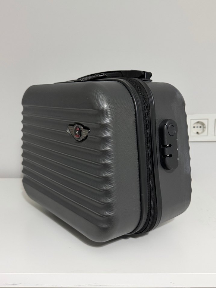 Cap polos Gri Fermuarlı kucuk Valiz - Görsel 2