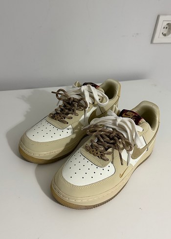 Nike Airforce Bej Kadın Spor Ayakkabı - Görsel 3