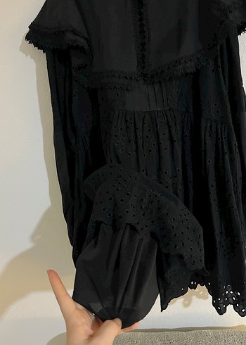 Siyah Nakışlı Gotik tunik - Görsel 5