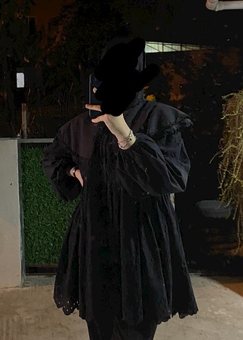 Siyah Nakışlı Gotik tunik - Görsel 10