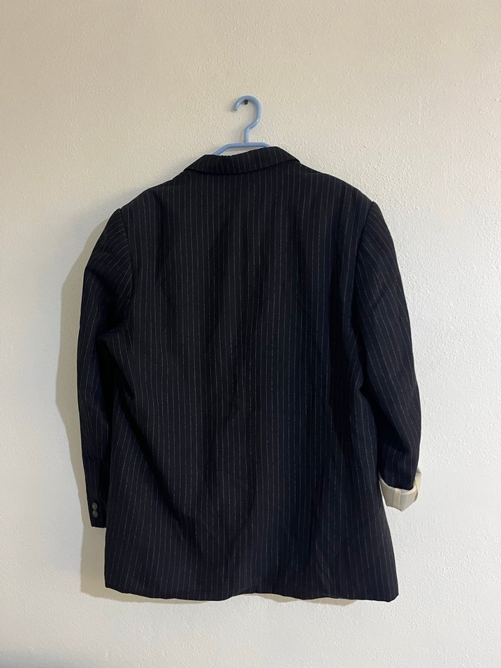 Düğmeli Koyu Gri Kadın Blazer Ceket - Görsel 2