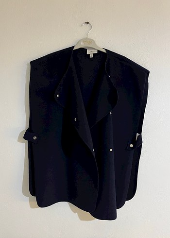 Düğmeli lacivert Kolsuz Midi Yeleği - Görsel 3