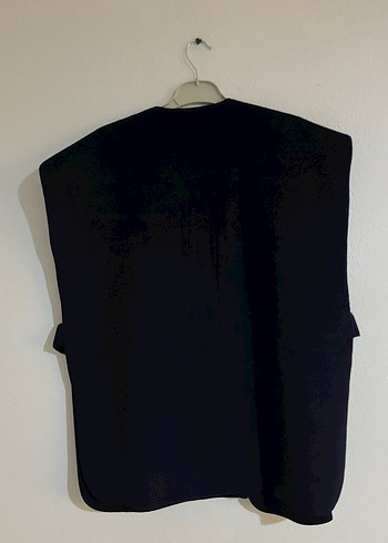 Düğmeli lacivert Kolsuz Midi Yeleği - Görsel 5