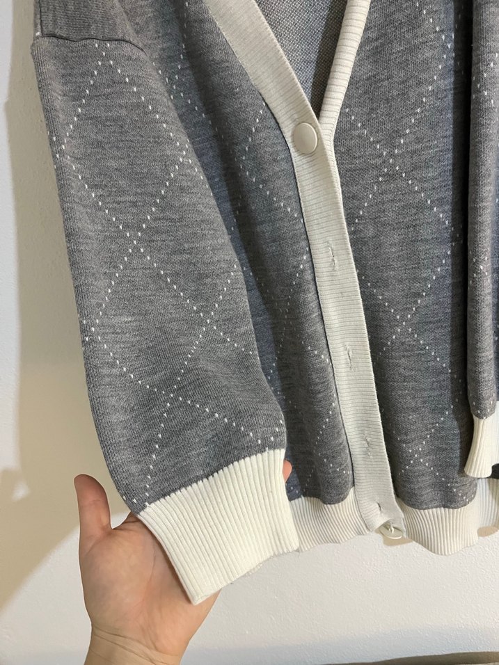 Gri Örgü Kadın Hırka - Görsel 2