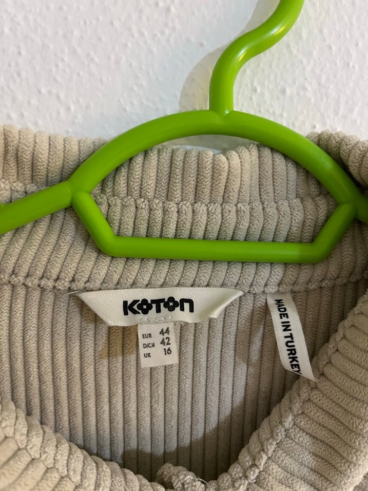 Bej Kadın Keten Düğmeli Uzun Kollu Gömlek - Görsel 3