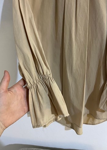 Bej Piliseli tunik, Uzun Kollu - Görsel 2