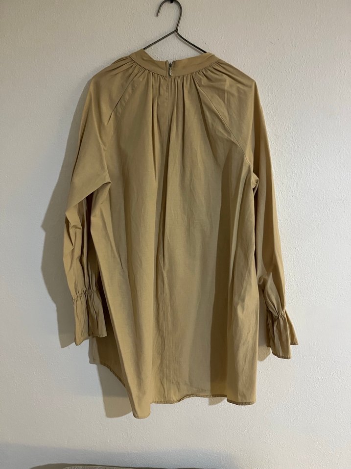 Bej Piliseli tunik, Uzun Kollu - Görsel 4