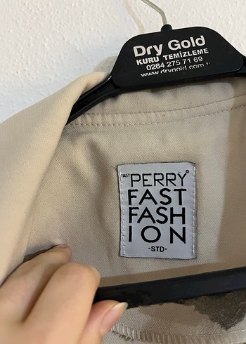 Bej Mini Kadın Keten Trençkot - Görsel 6