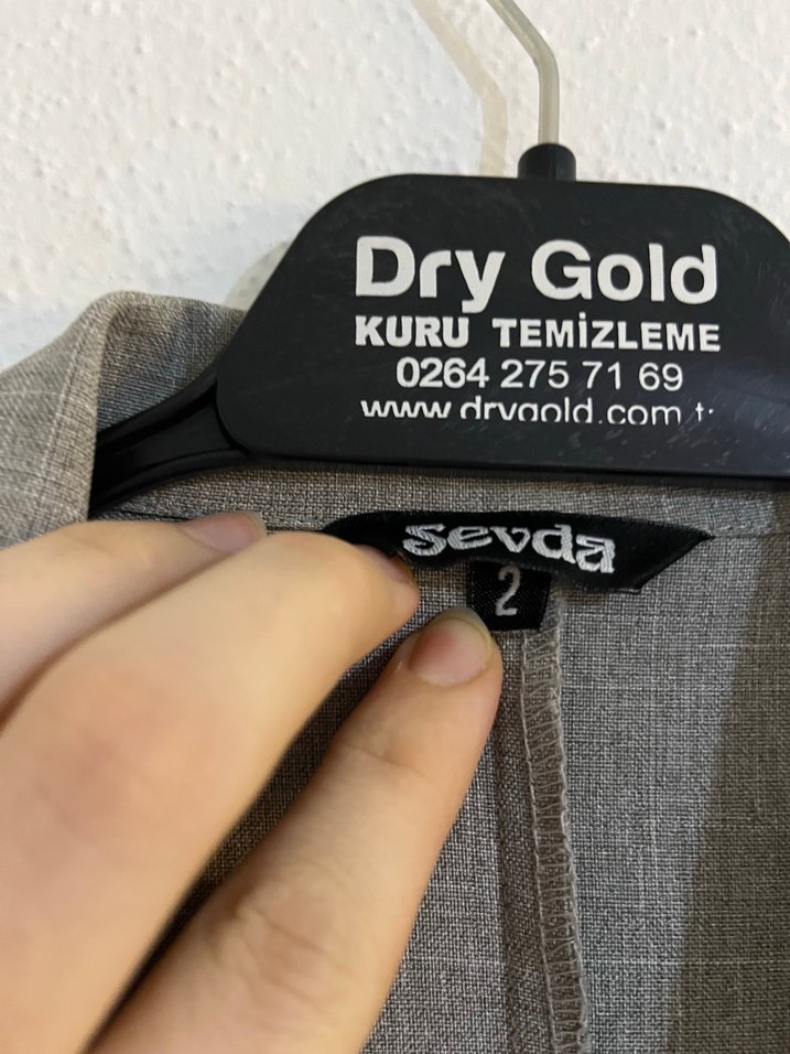 Düğmeli Bej Keten Kadın Blazer - Görsel 3