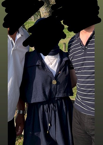 Lacivert Uzun Kollu Keten ikili takım - Görsel 8