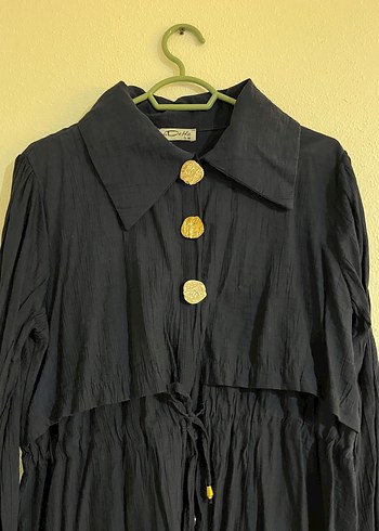 Lacivert Uzun Kollu Keten ikili takım - Görsel 2