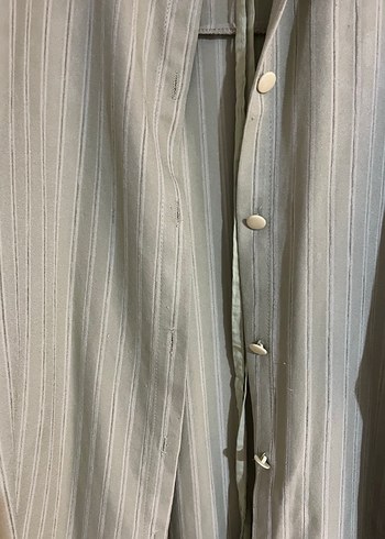 Düğmeli Kadın Keten Gömlek - Görsel 2