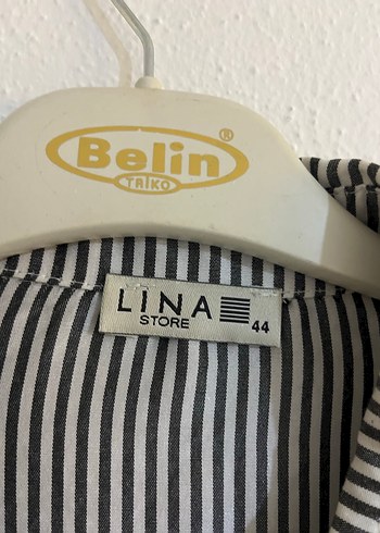 Gri Çizgili Uzun Kollu Keten Gömlek - Görsel 2